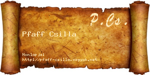 Pfaff Csilla névjegykártya